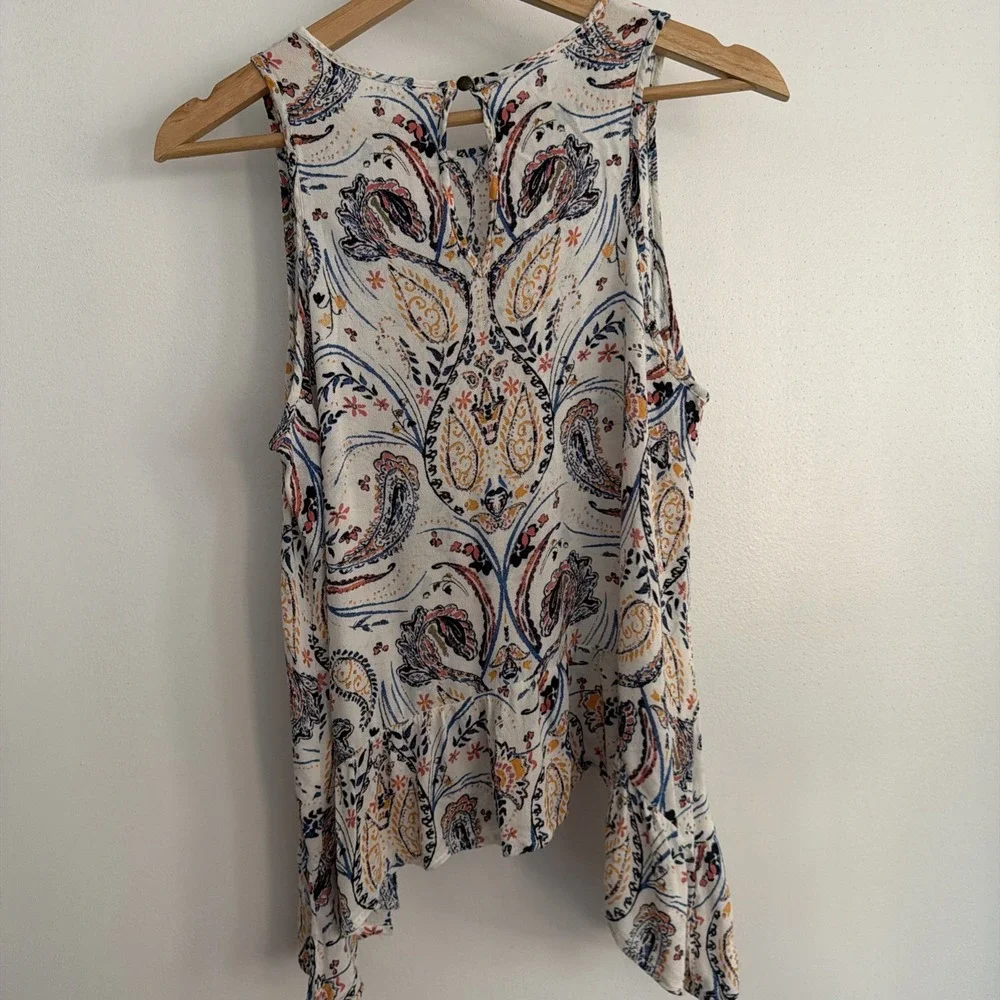 Womens sz XL Francesca's Miami Hippie/Boho Shirt Asymetrical hem